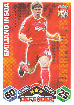 Emiliano Insua Liverpool 2009/10 Topps Match Attax #182